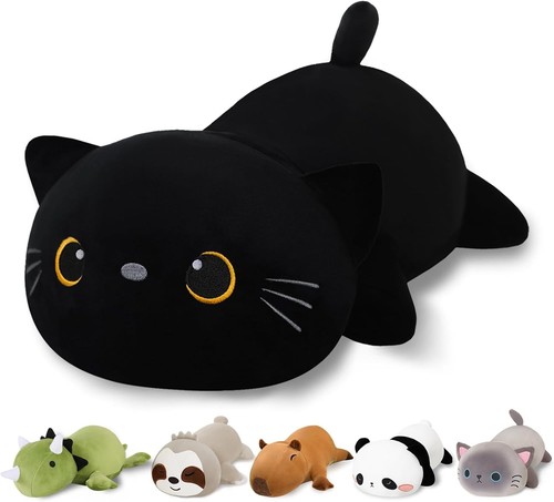 Weighted black cat stuffed - weighted,